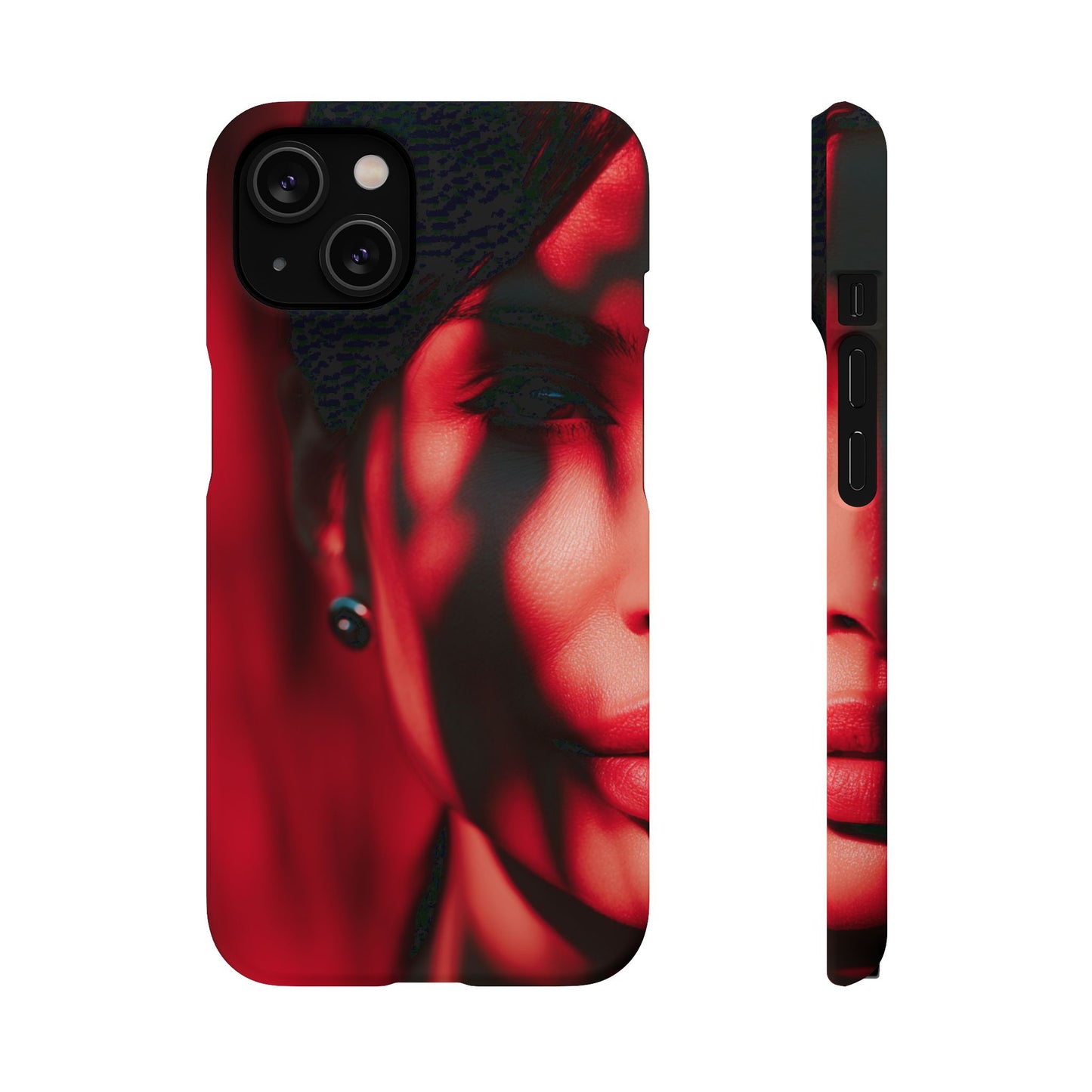 Stylish Snap Cases for Phone, Artistic Phone Cover, Unique Gifts, Red Aesthetic Case, Trendy Accessory, Vibrant Protection