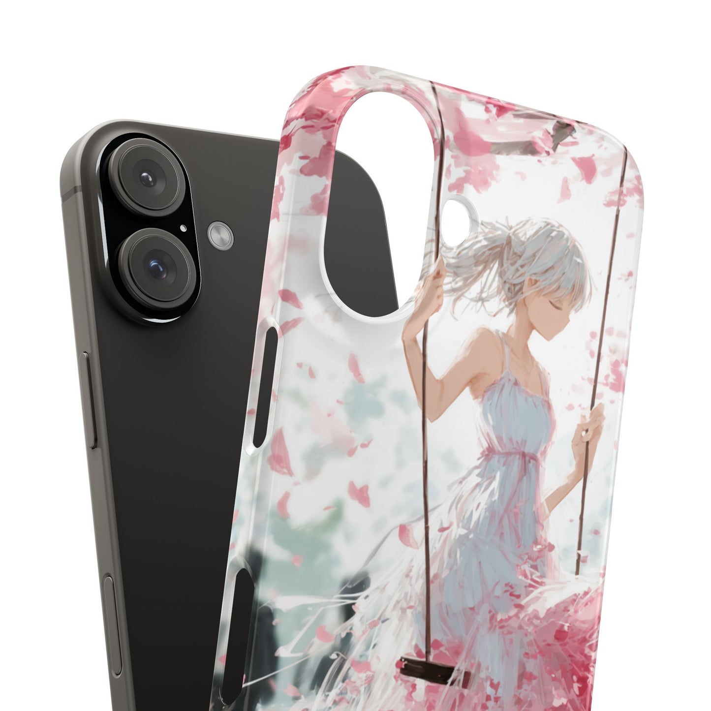 Elegant Floral Snap Cases for iPhone, Personalized Phone Covers, Cute Spring Gifts, Anime Aesthetic Accessories, Flower-themed Cell [...]