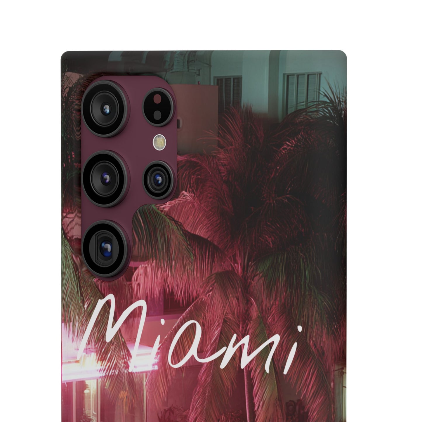 Miami Vibes Snap Case, Tropical Phone Cover, Summer Accessory, Gift for Travel Lovers, Neon Aesthetic, Beach-themed Tech