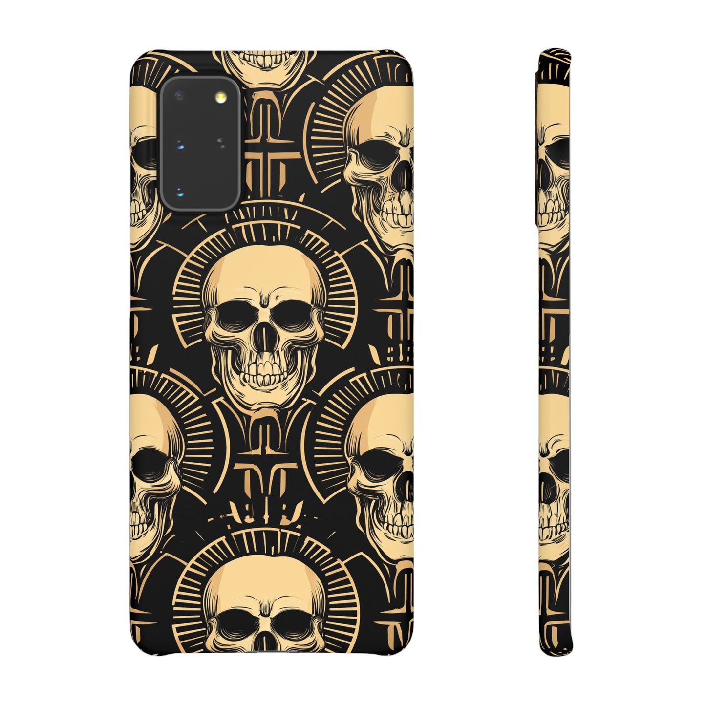 Skull Print Snap Case, Edgy Phone Cover for Goth Lovers, Protective Shell for Halloween, Unique Gift for Him or Her