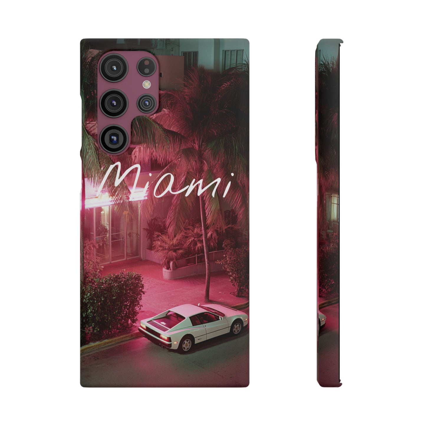 Miami Vibes Snap Case, Tropical Phone Cover, Summer Accessory, Gift for Travel Lovers, Neon Aesthetic, Beach-themed Tech
