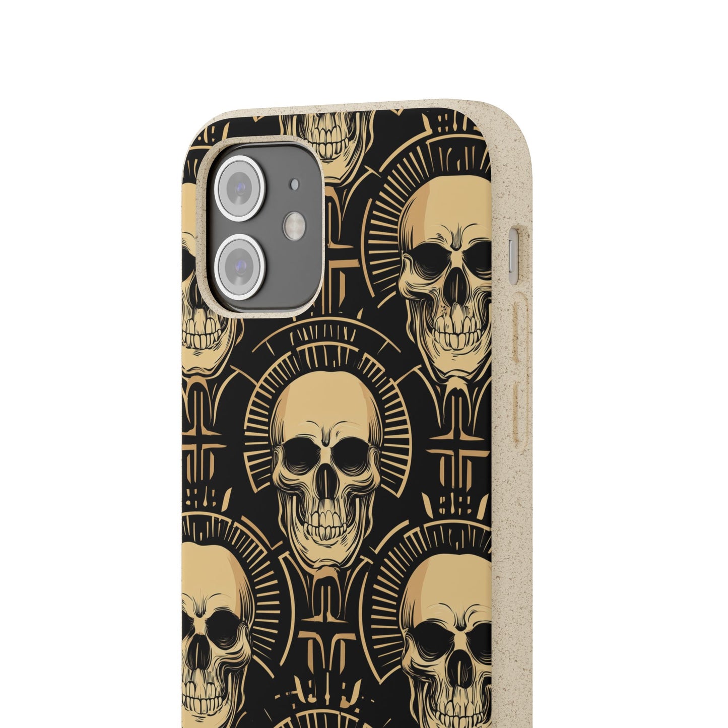 Skull Biodegradable Phone Case, Eco-Friendly iPhone Cover, Sustainable Gift, Cool Skull Design, Skull Art Accessories, Halloween Decor