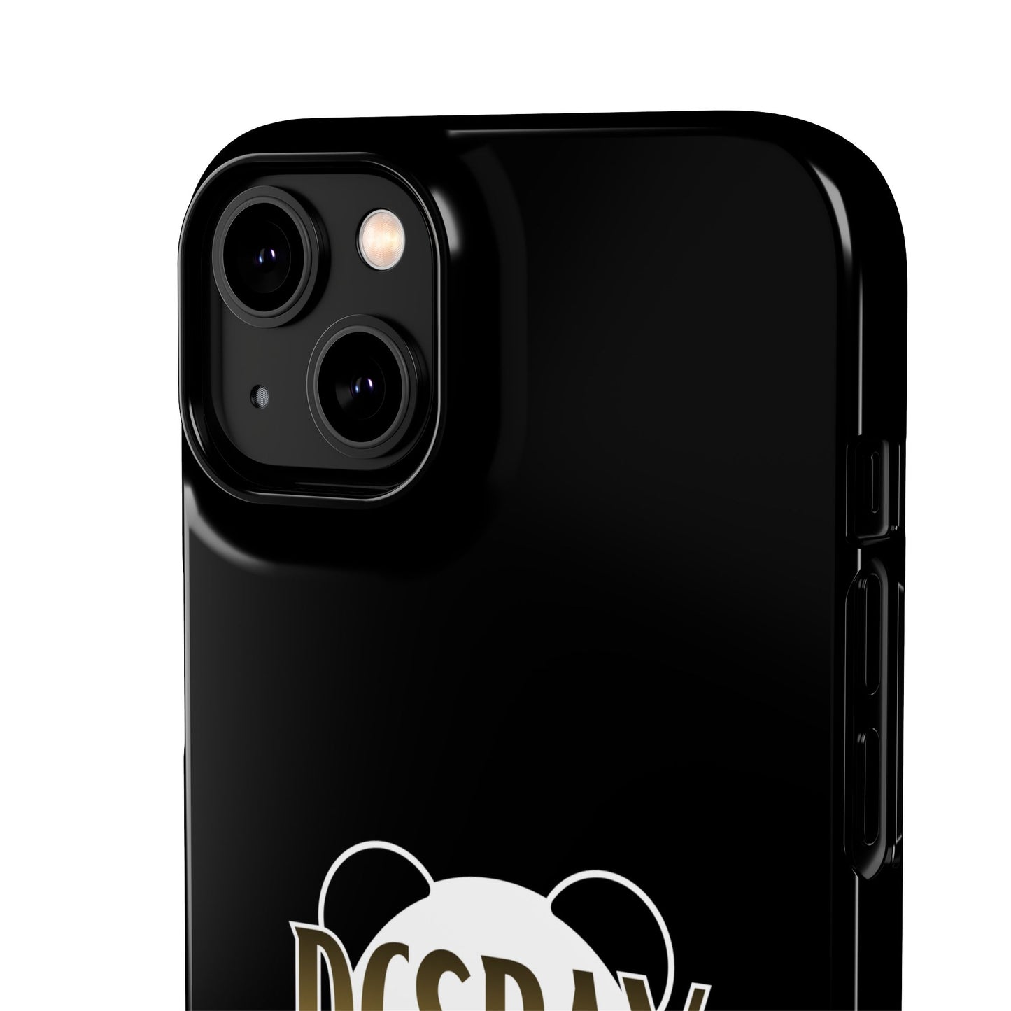 Phone Case — Glossy Black Custom "DCSBAY CUSTOM" Logo Snap Case