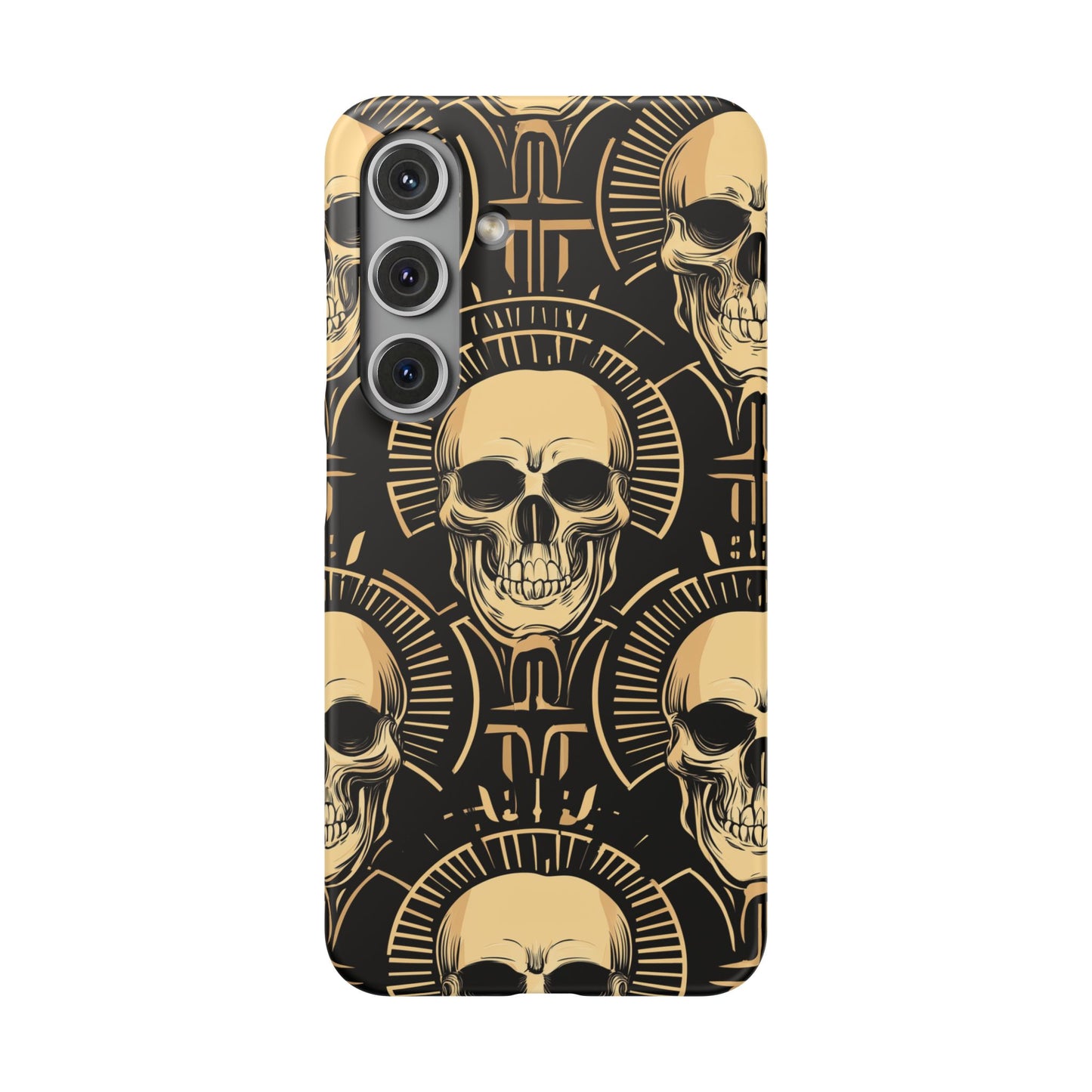 Skull Print Snap Case, Edgy Phone Cover for Goth Lovers, Protective Shell for Halloween, Unique Gift for Him or Her