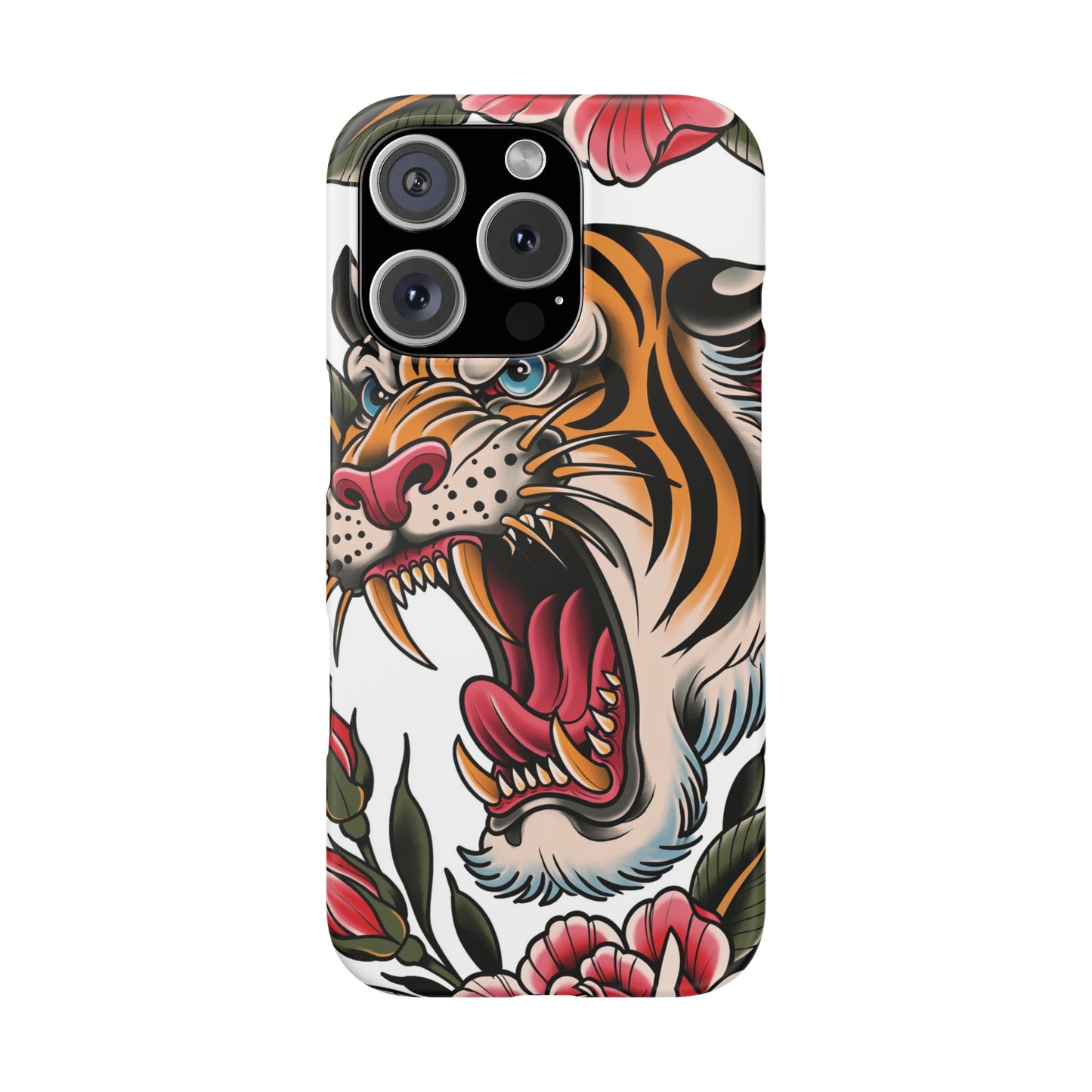 Tiger Floral Phone Case — Vintage Roaring Tiger Snap Case