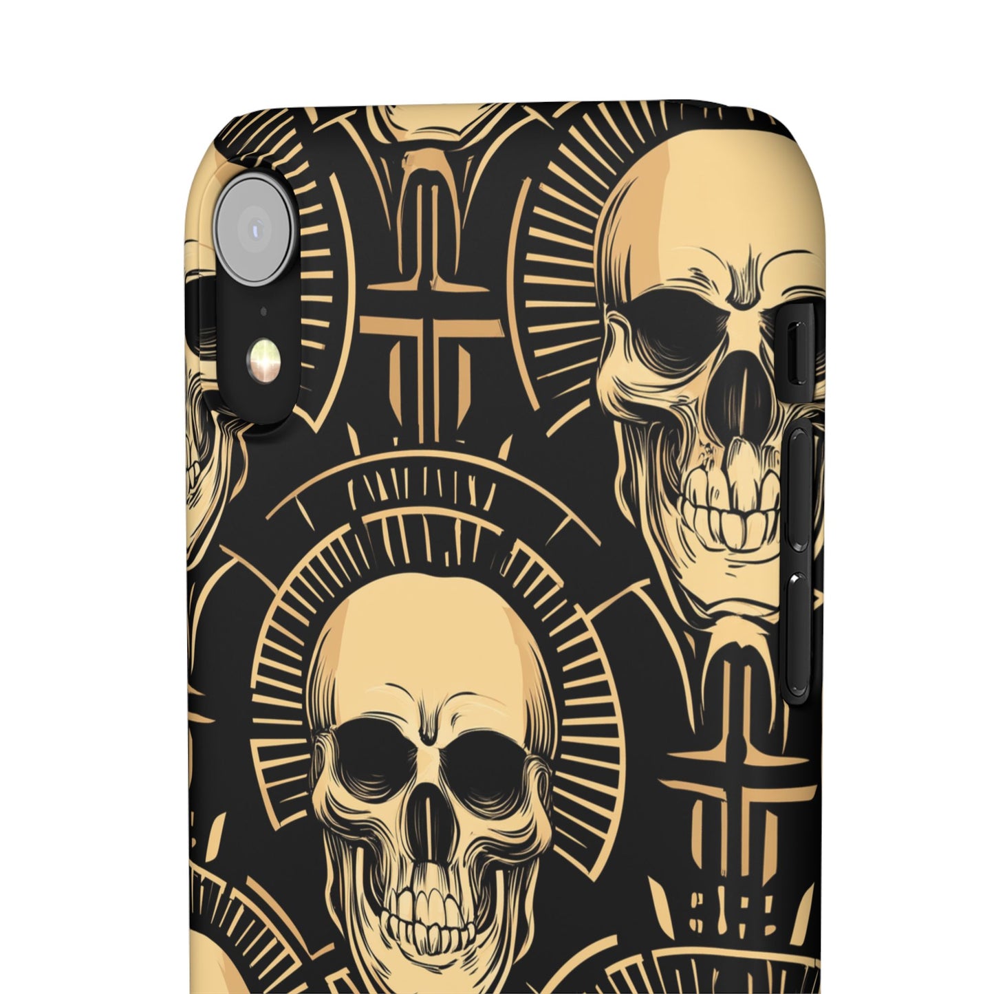 Skull Print Snap Case, Edgy Phone Cover for Goth Lovers, Protective Shell for Halloween, Unique Gift for Him or Her