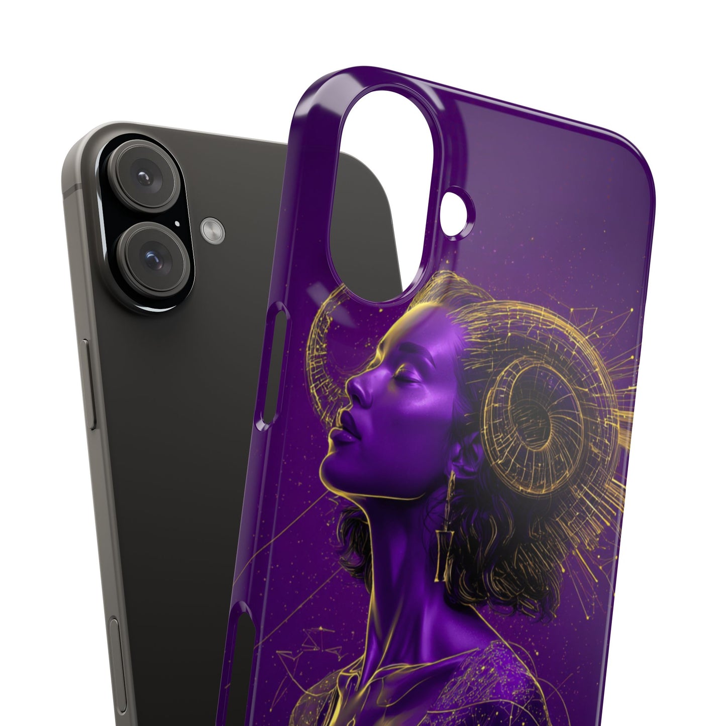 Purple & Gold Celestial Virgo Phone Case – Snap Cover for Samsung & iPhone