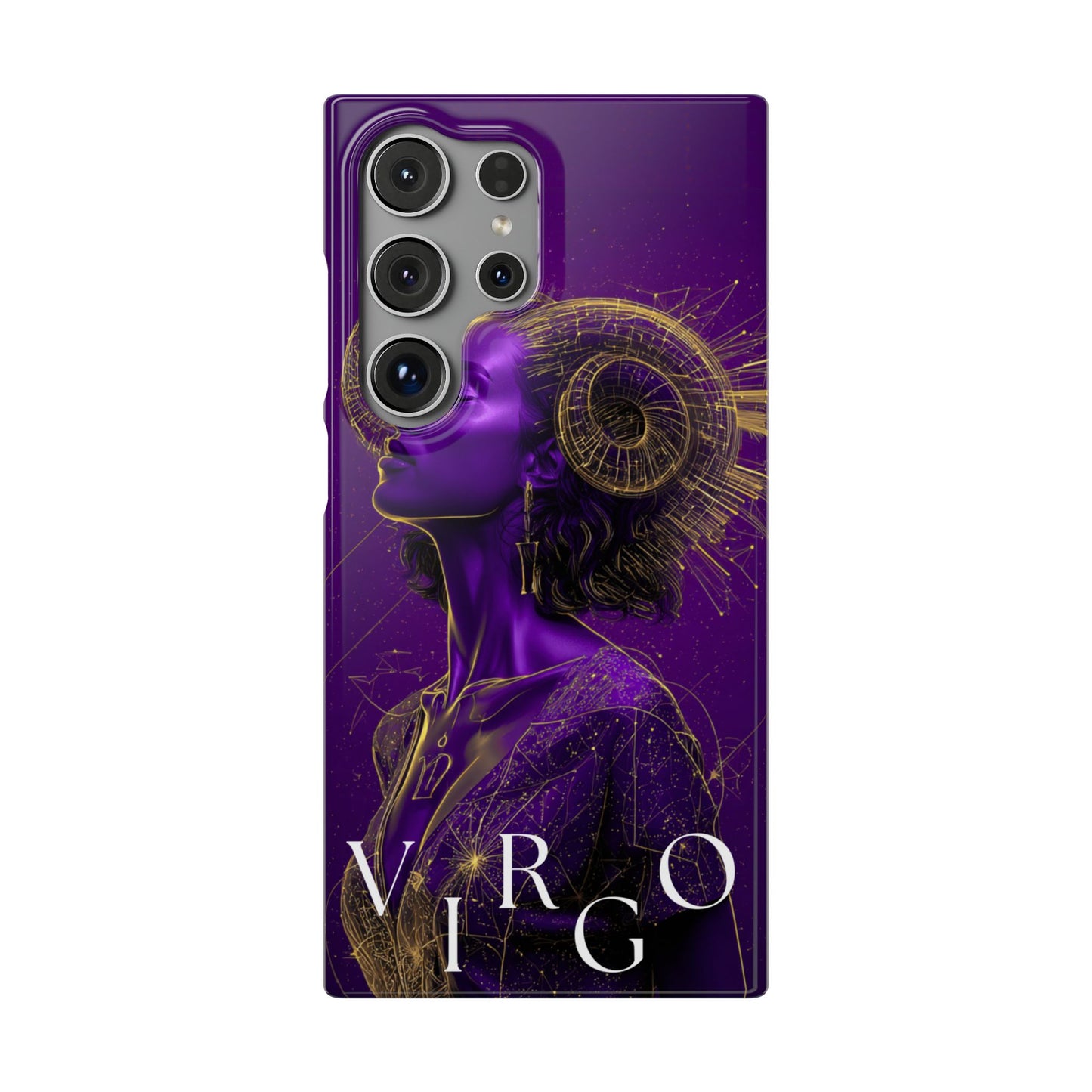 Purple & Gold Celestial Virgo Phone Case – Snap Cover for Samsung & iPhone