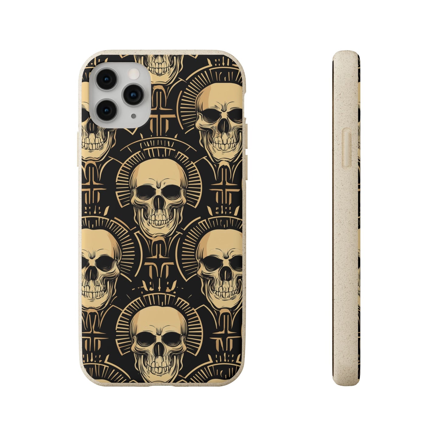 Skull Biodegradable Phone Case, Eco-Friendly iPhone Cover, Sustainable Gift, Cool Skull Design, Skull Art Accessories, Halloween Decor