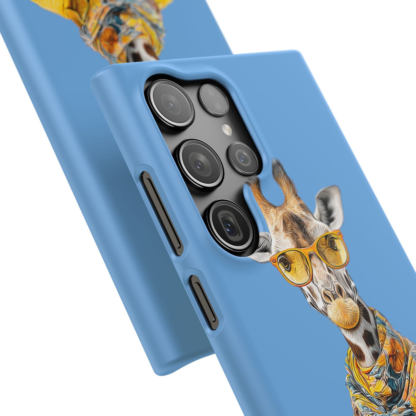 Giraffe Blue Snap Case Phone Cover for Animal Lover Iphone and Samsung models