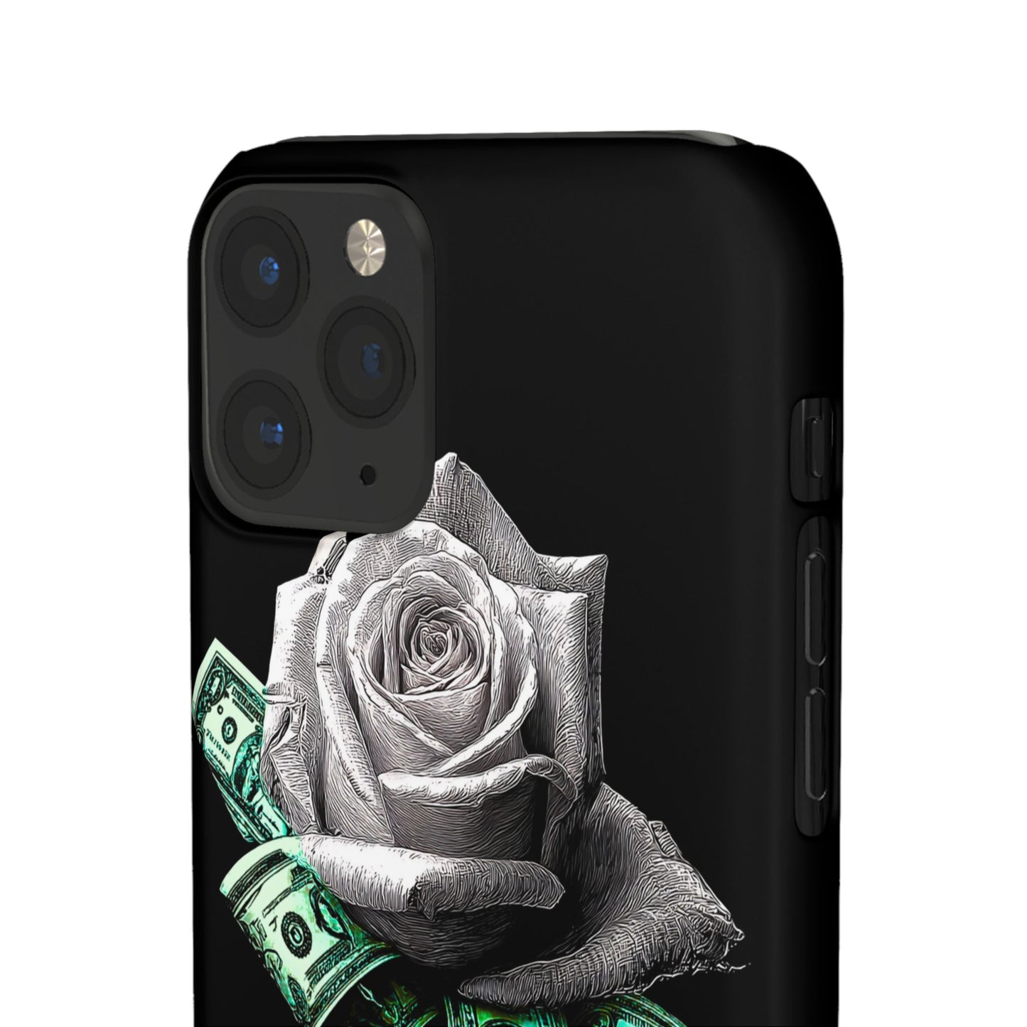 Stylish Rose & Money Snap Case - Floral Phone Protection, Trendy Gift for Him/Her, Birthday Present, Accessories for Teens