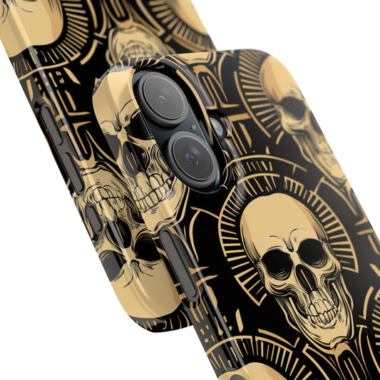 Skull Print Snap Case, Edgy Phone Cover for Goth Lovers, Protective Shell for Halloween, Unique Gift for Him or Her