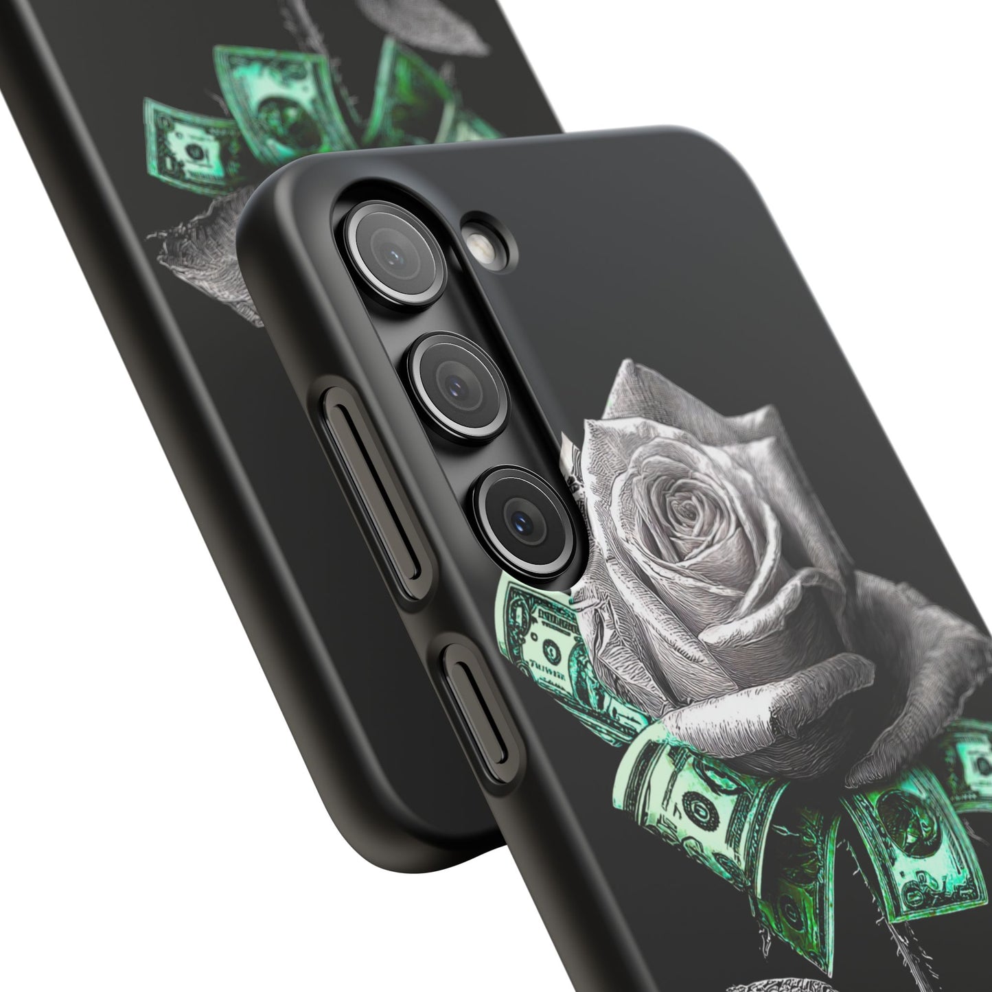 Stylish Rose & Money Snap Case - Floral Phone Protection, Trendy Gift for Him/Her, Birthday Present, Accessories for Teens