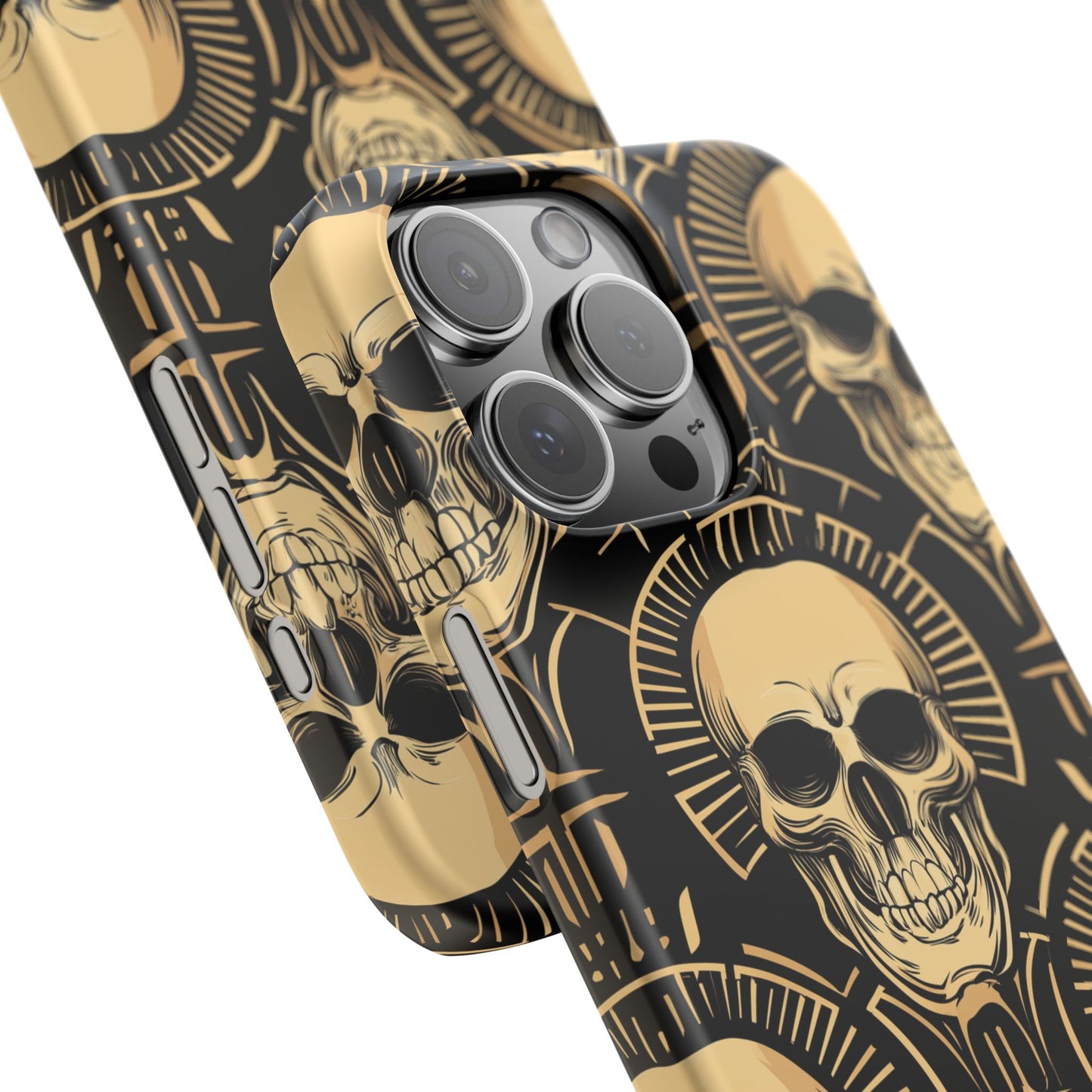 Skull Print Snap Case, Edgy Phone Cover for Goth Lovers, Protective Shell for Halloween, Unique Gift for Him or Her