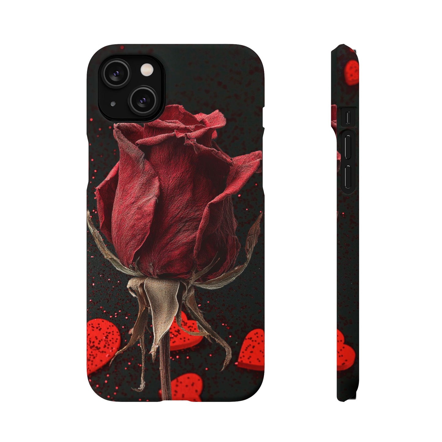 Romantic Rose Snap Case, Floral Phone Cover, Valentines Day Gift, Trendy Mobile Accessory, Heart Design Case, Elegant Phone Protector