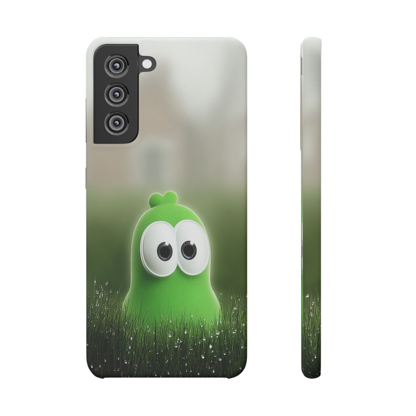 Cute Green Creature Phone Case, Snap Cases, Green Monster Phone Cover, Fun Phone Accessory, Playful Gift for Kids