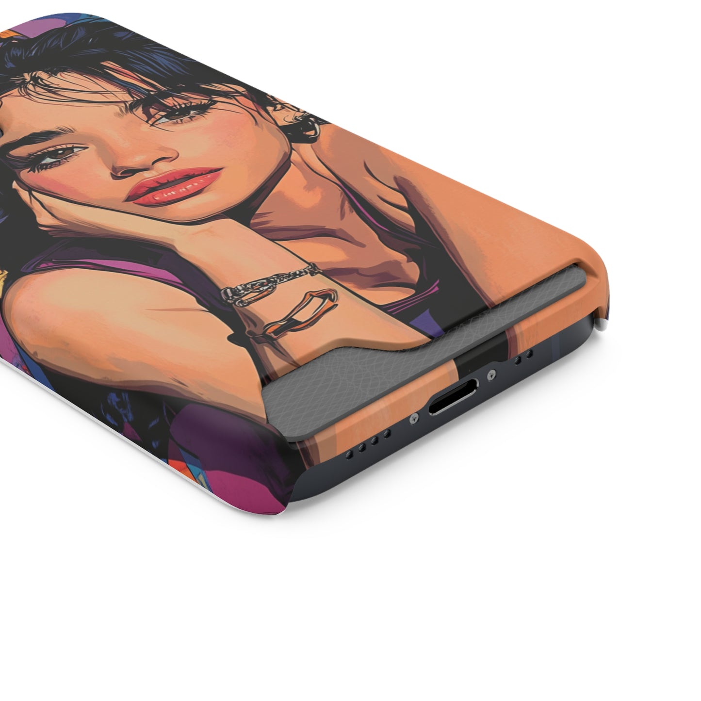 Vibrant Phone Case with Card Holder - Artistic Design for Fashion Lovers, Perfect Gift for Birthdays, Holidays, and Everyday Use