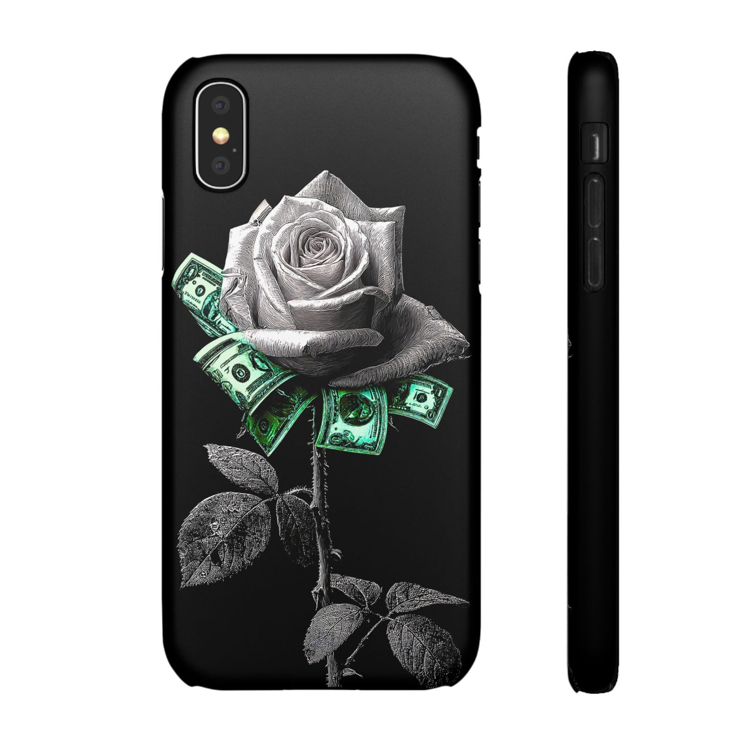 Stylish Rose & Money Snap Case - Floral Phone Protection, Trendy Gift for Him/Her, Birthday Present, Accessories for Teens