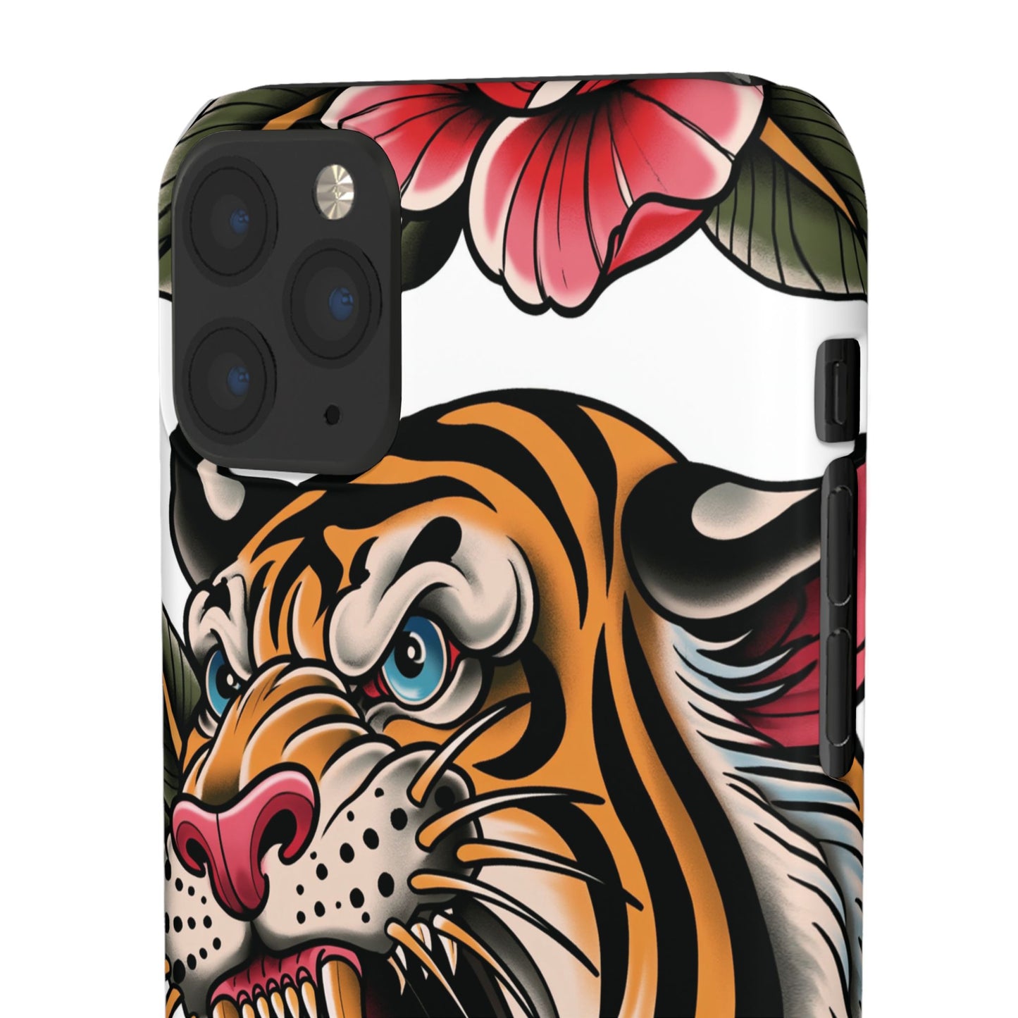 Tiger Floral Phone Case — Vintage Roaring Tiger Snap Case