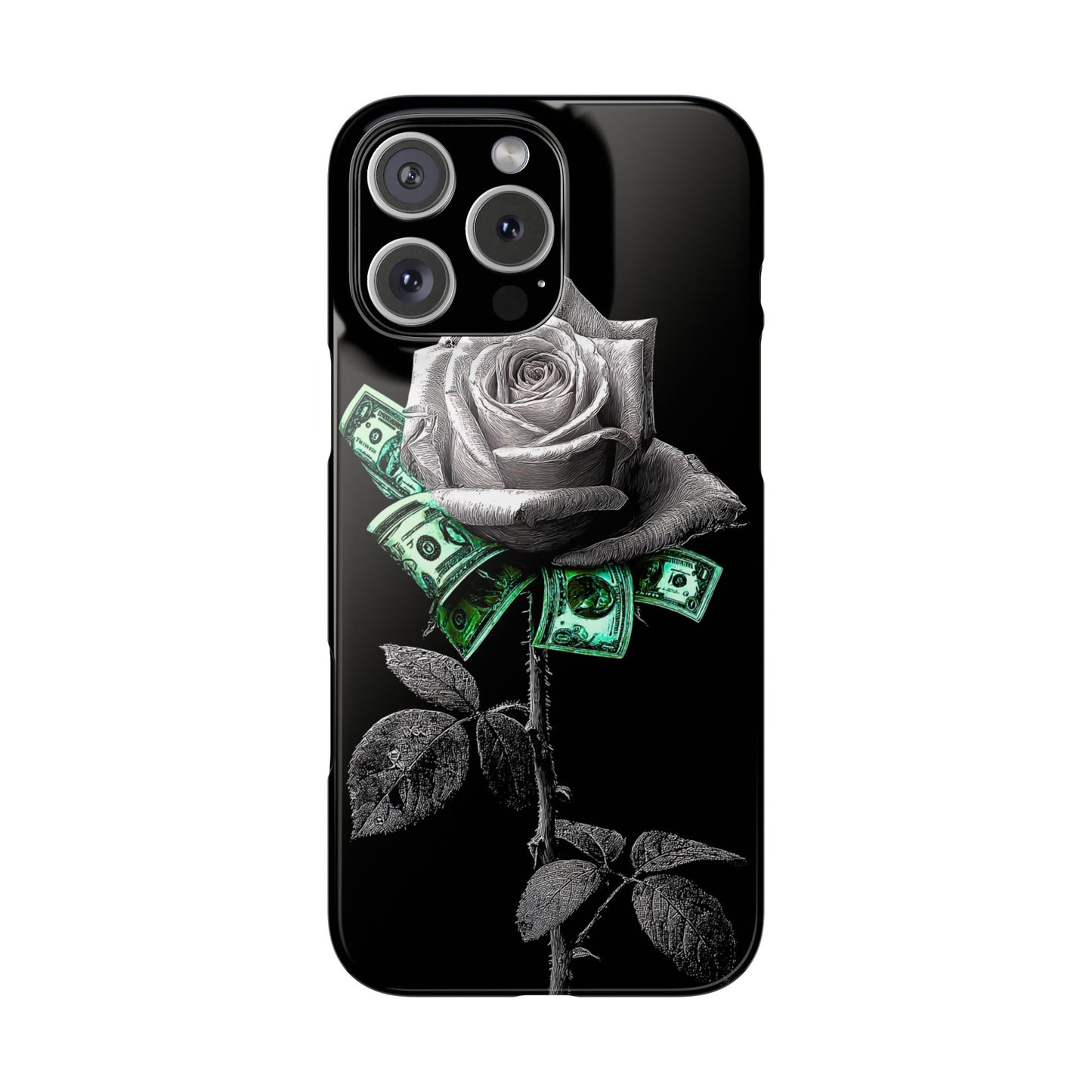 Stylish Rose & Money Snap Case - Floral Phone Protection, Trendy Gift for Him/Her, Birthday Present, Accessories for Teens
