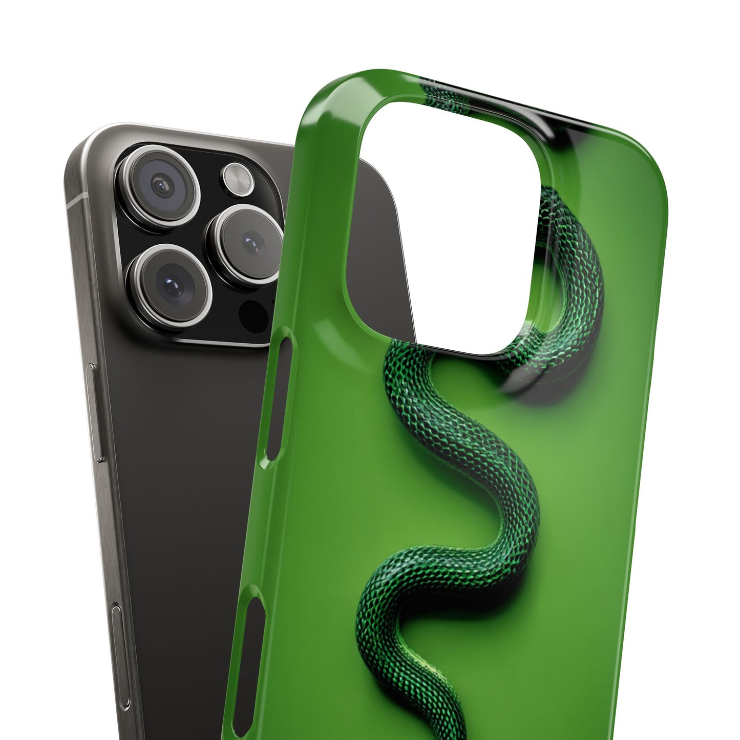 Green Snake Snap Case for iPhone, Stylish Phone Cover, Unique Gift, Trendy Accessory, Birthday, Nature Lover's Phone Case