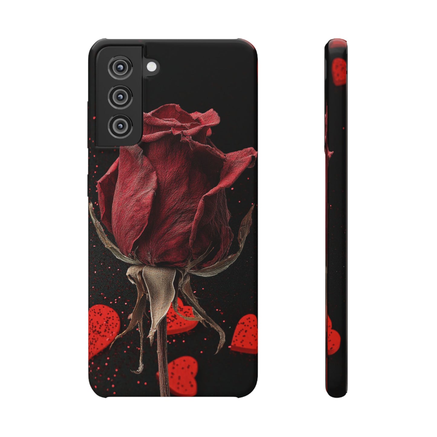 Romantic Rose Snap Case, Floral Phone Cover, Valentines Day Gift, Trendy Mobile Accessory, Heart Design Case, Elegant Phone Protector
