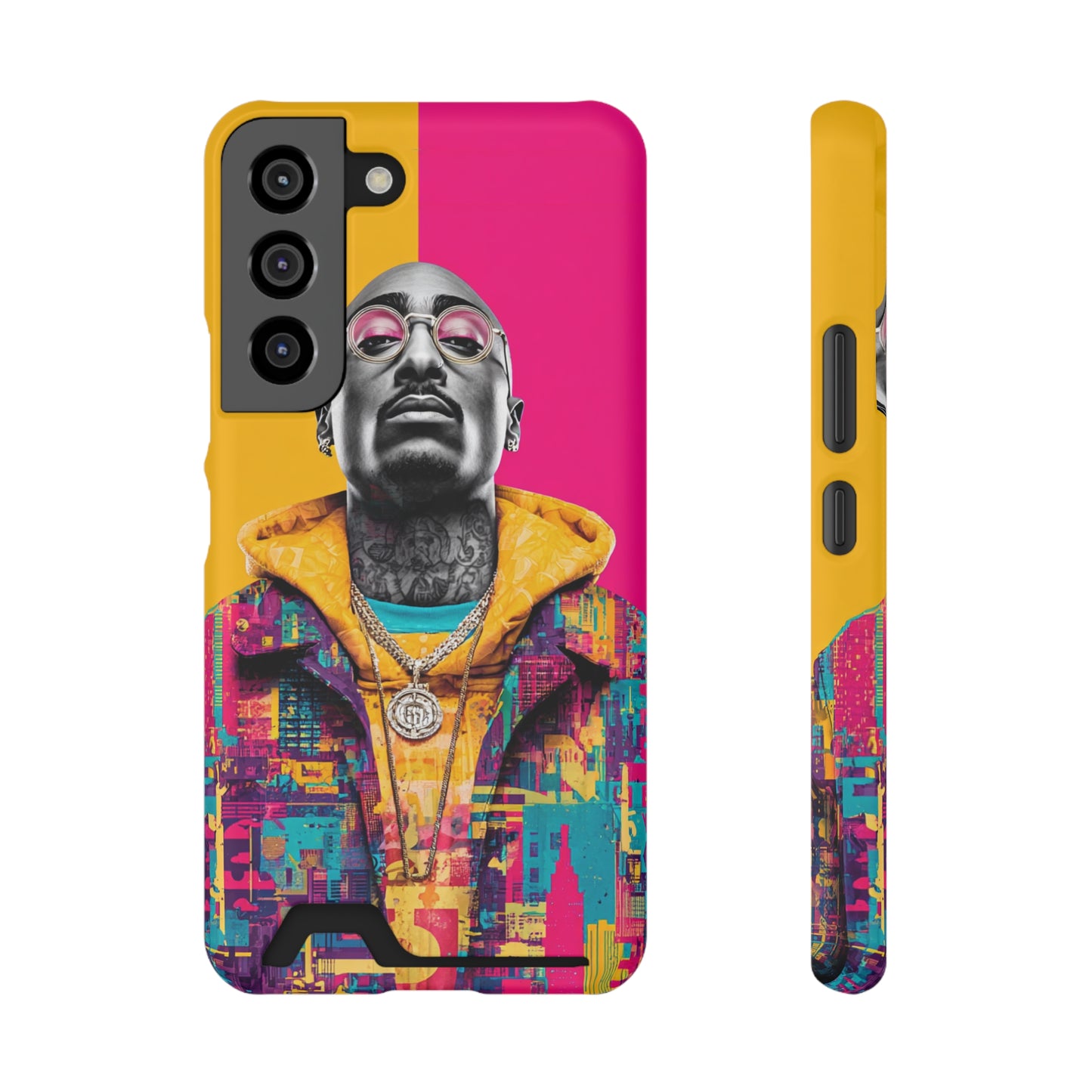 Vibrant Phone Case With Card Holder - Retro Style, Hip Hop Lover's Accessory, Colorful Gift, Music Enthusiast Essential, Unique Phone [...]