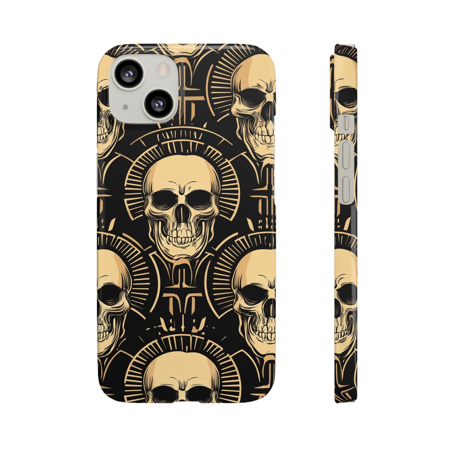 Skull Print Snap Case, Edgy Phone Cover for Goth Lovers, Protective Shell for Halloween, Unique Gift for Him or Her