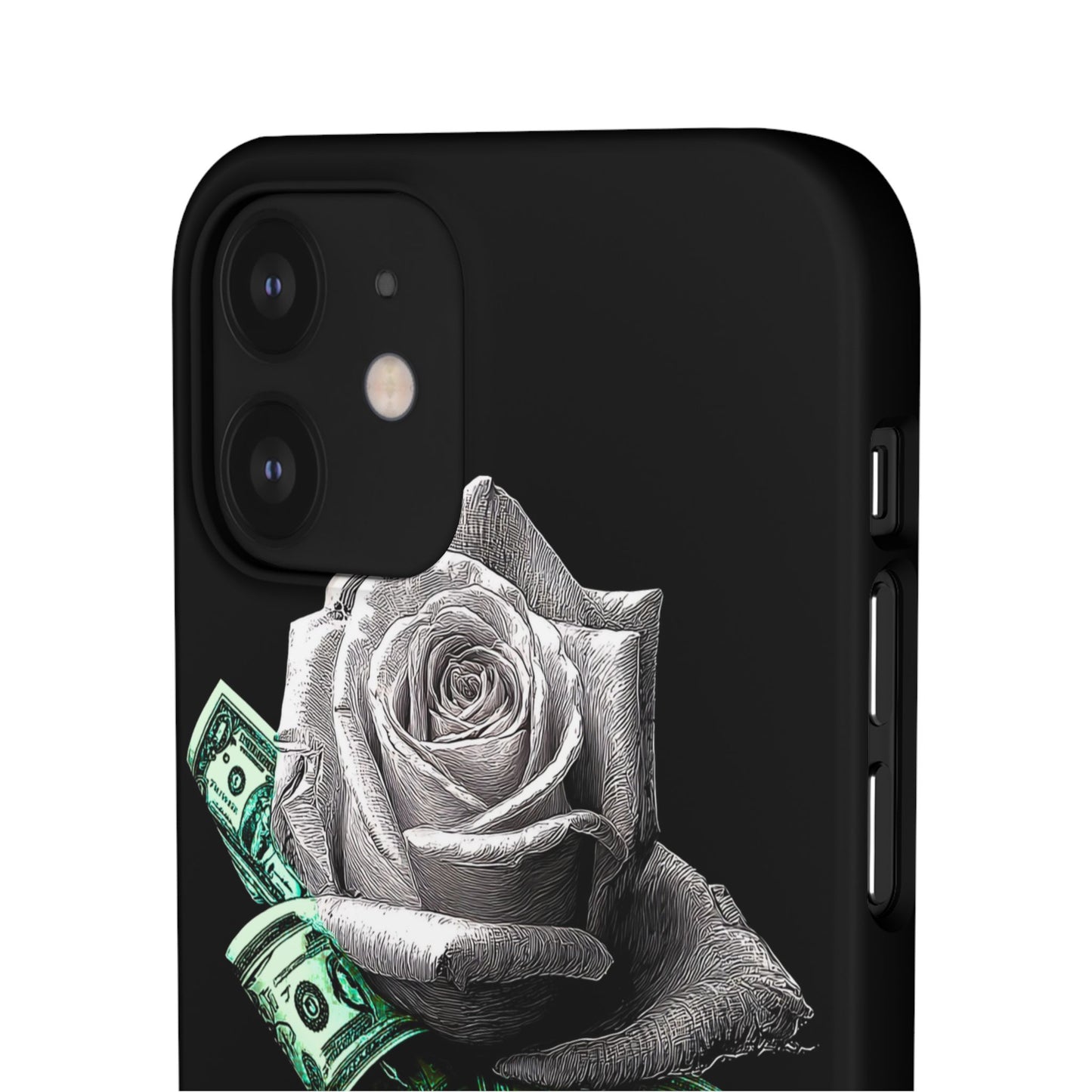 Stylish Rose & Money Snap Case - Floral Phone Protection, Trendy Gift for Him/Her, Birthday Present, Accessories for Teens