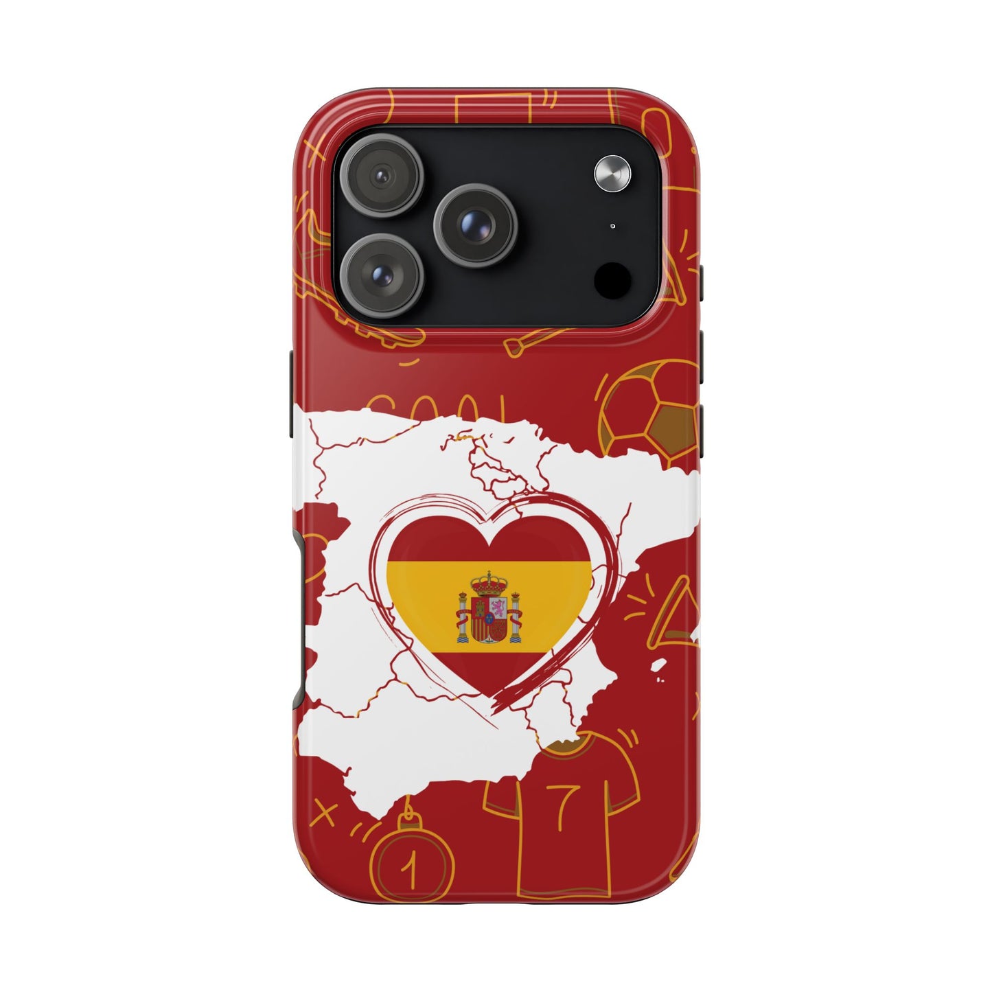 Spain Football Flag Tough Phone Case — Spain Soccer Fan World Cup Theme, Durable Protective Phone Cover