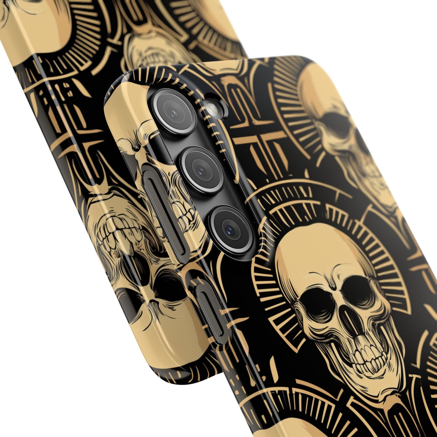 Skull Print Snap Case, Edgy Phone Cover for Goth Lovers, Protective Shell for Halloween, Unique Gift for Him or Her