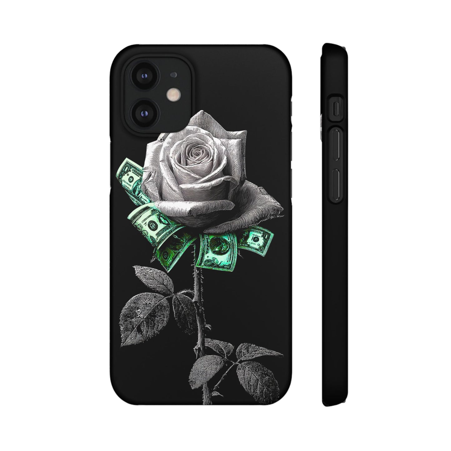Stylish Rose & Money Snap Case - Floral Phone Protection, Trendy Gift for Him/Her, Birthday Present, Accessories for Teens