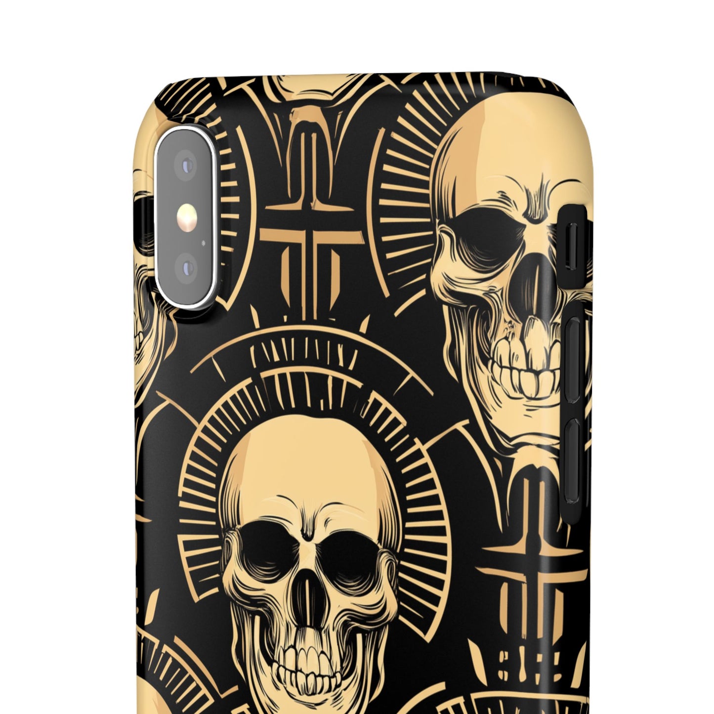 Skull Print Snap Case, Edgy Phone Cover for Goth Lovers, Protective Shell for Halloween, Unique Gift for Him or Her