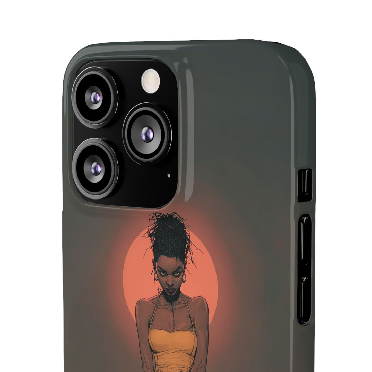 Creepy Vampire Girl Snap Case, Halloween Style iPhone Samsung Cover, Spooky Gothic Phone Accessories, Scary Horror Character Device