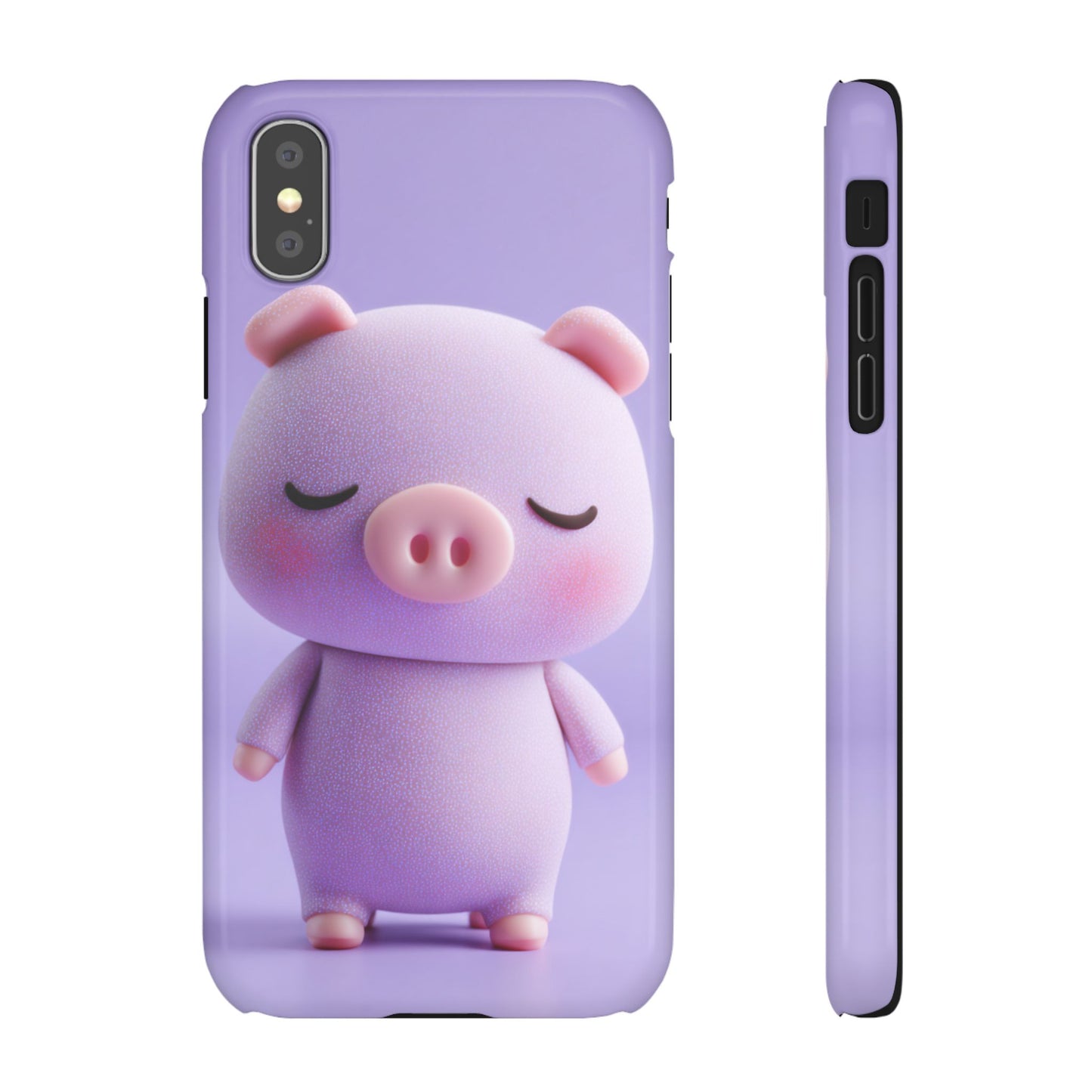Cute Pig Snap Case for iPhone, Animal Lovers Phone Cover, Kawaii Aesthetic Accessory, Birthday Gift, Unique Phone Protection