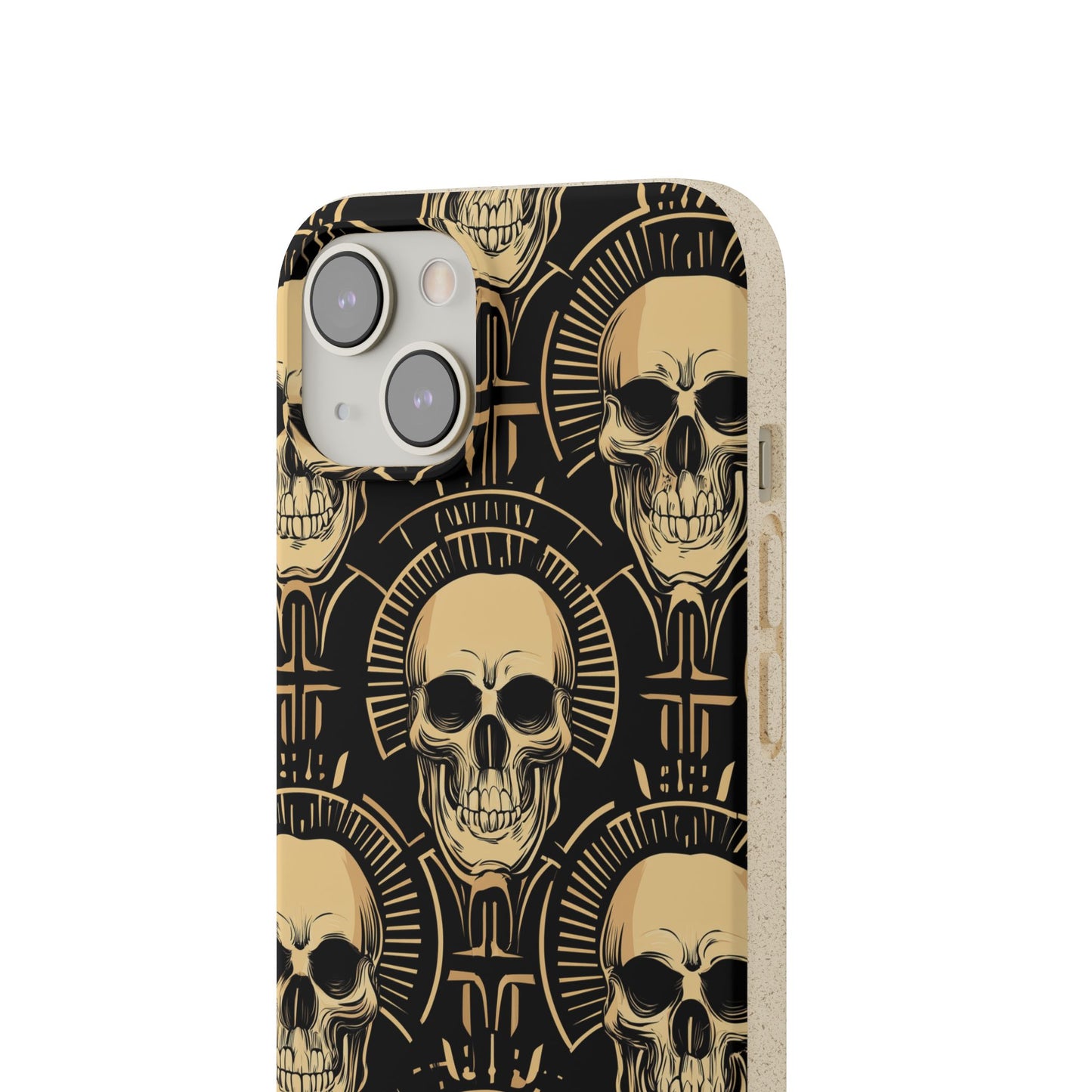 Skull Biodegradable Phone Case, Eco-Friendly iPhone Cover, Sustainable Gift, Cool Skull Design, Skull Art Accessories, Halloween Decor