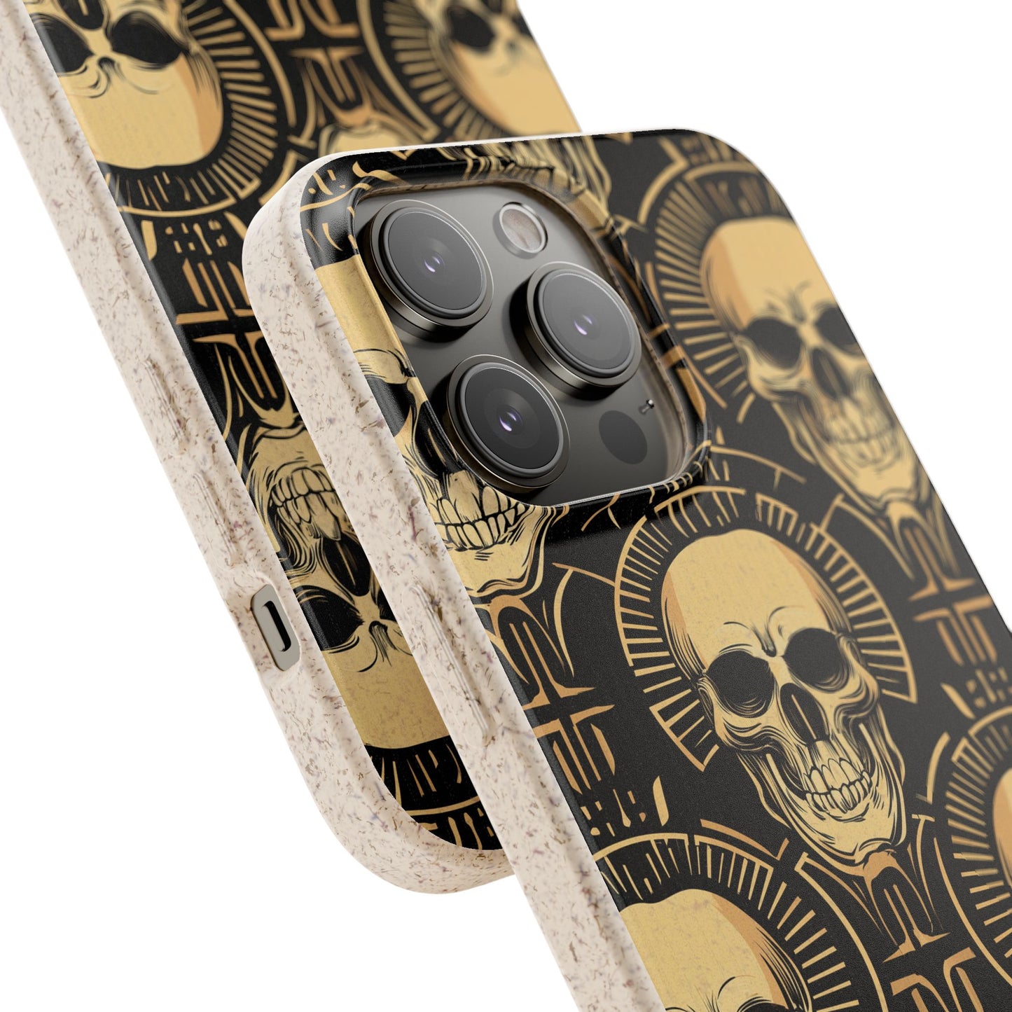 Skull Biodegradable Phone Case, Eco-Friendly iPhone Cover, Sustainable Gift, Cool Skull Design, Skull Art Accessories, Halloween Decor