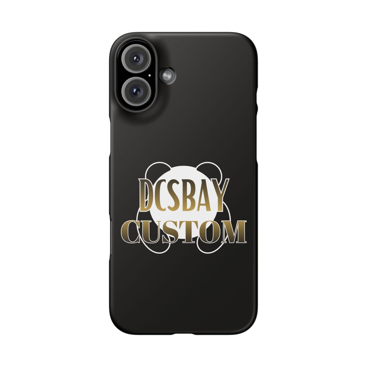 Phone Case — Glossy Black Custom "DCSBAY CUSTOM" Logo Snap Case