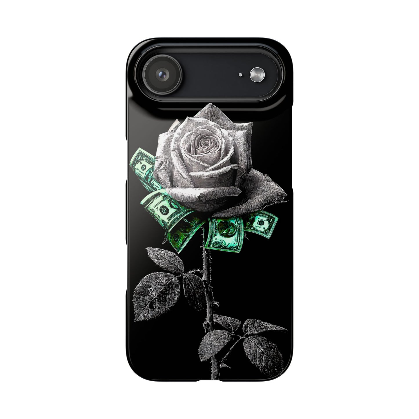 Stylish Rose & Money Snap Case - Floral Phone Protection, Trendy Gift for Him/Her, Birthday Present, Accessories for Teens