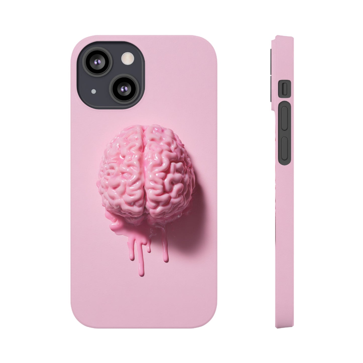 Slim Cases, Brain Design Phone Case With Card Holder, Cute Tech Accessory, Unique Gift for Students, Stylish Phone Protection, Valentine's