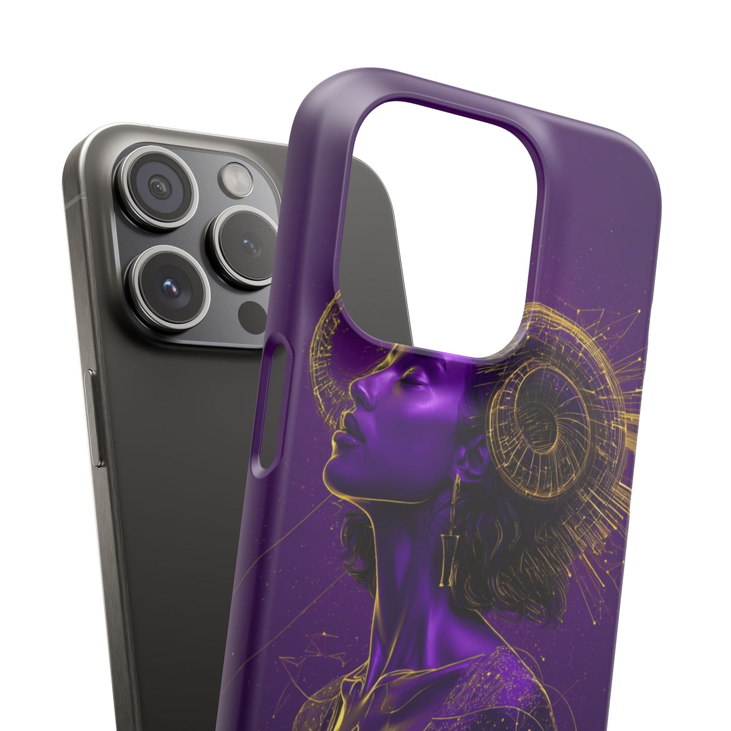 Purple & Gold Celestial Virgo Phone Case – Snap Cover for Samsung & iPhone