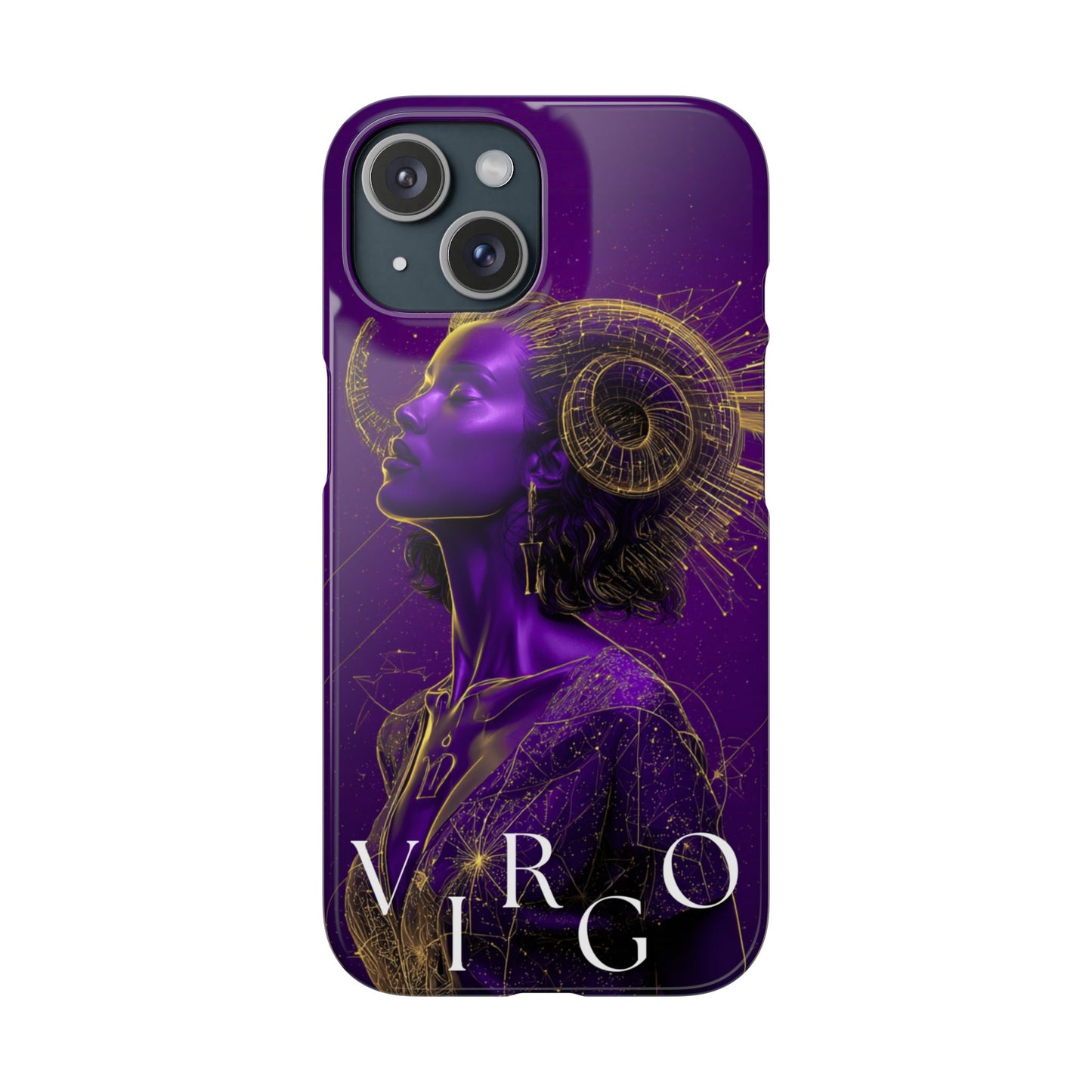 Purple & Gold Celestial Virgo Phone Case – Snap Cover for Samsung & iPhone