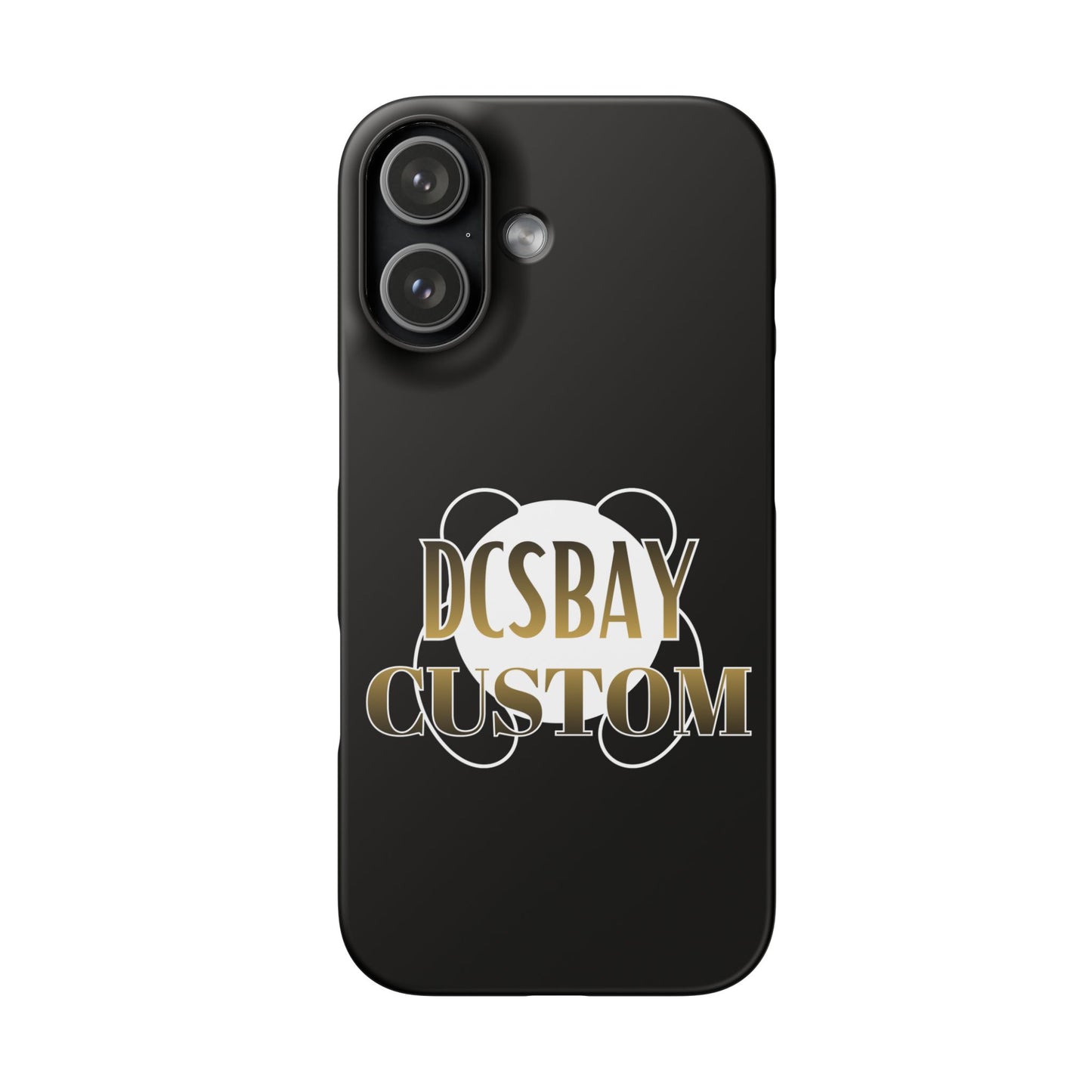 Phone Case — Glossy Black Custom "DCSBAY CUSTOM" Logo Snap Case