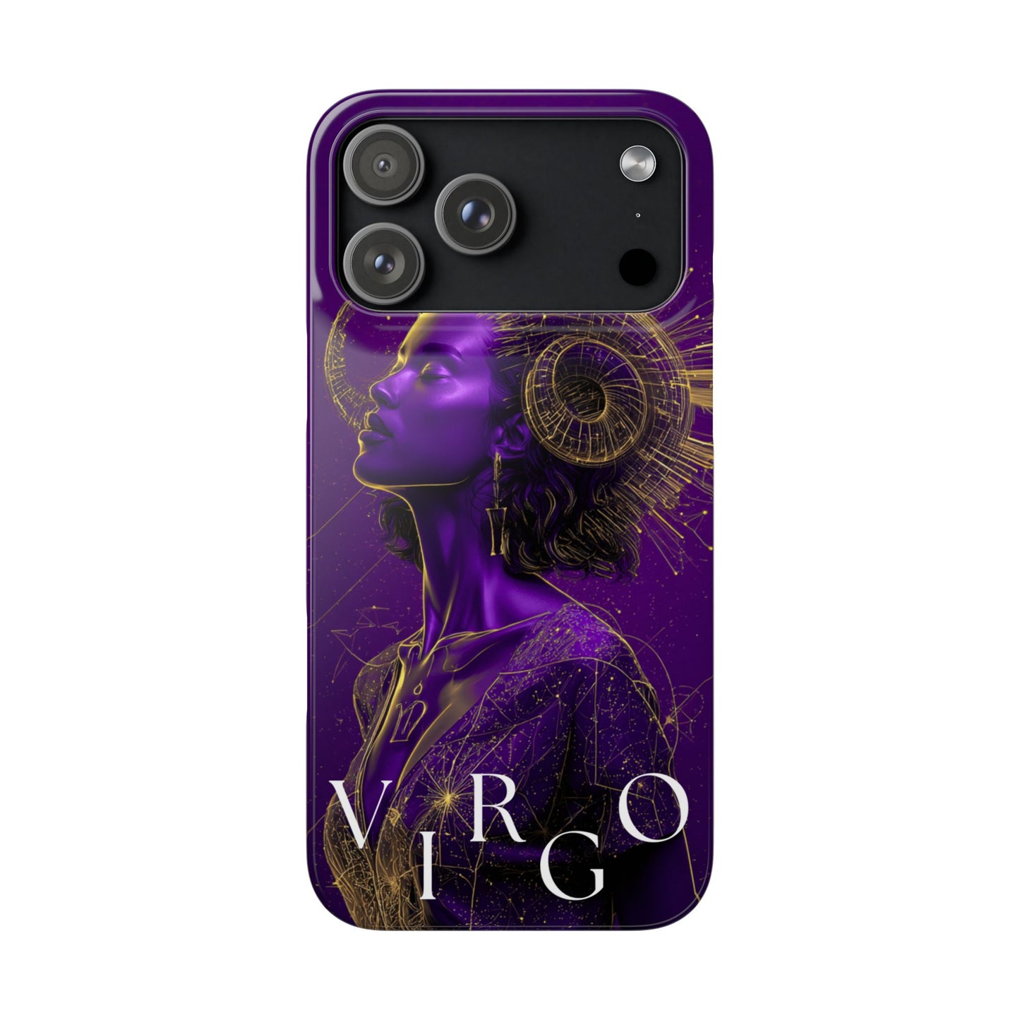 Purple & Gold Celestial Virgo Phone Case – Snap Cover for Samsung & iPhone