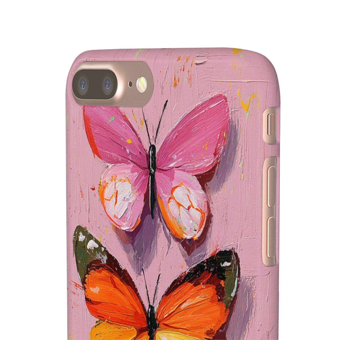 Pink Butterfly Snap Case Cover For iPhone and Samsung