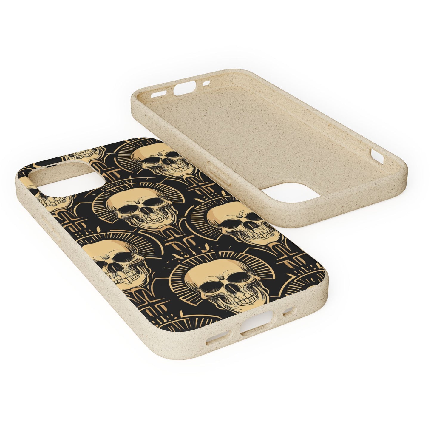 Skull Biodegradable Phone Case, Eco-Friendly iPhone Cover, Sustainable Gift, Cool Skull Design, Skull Art Accessories, Halloween Decor