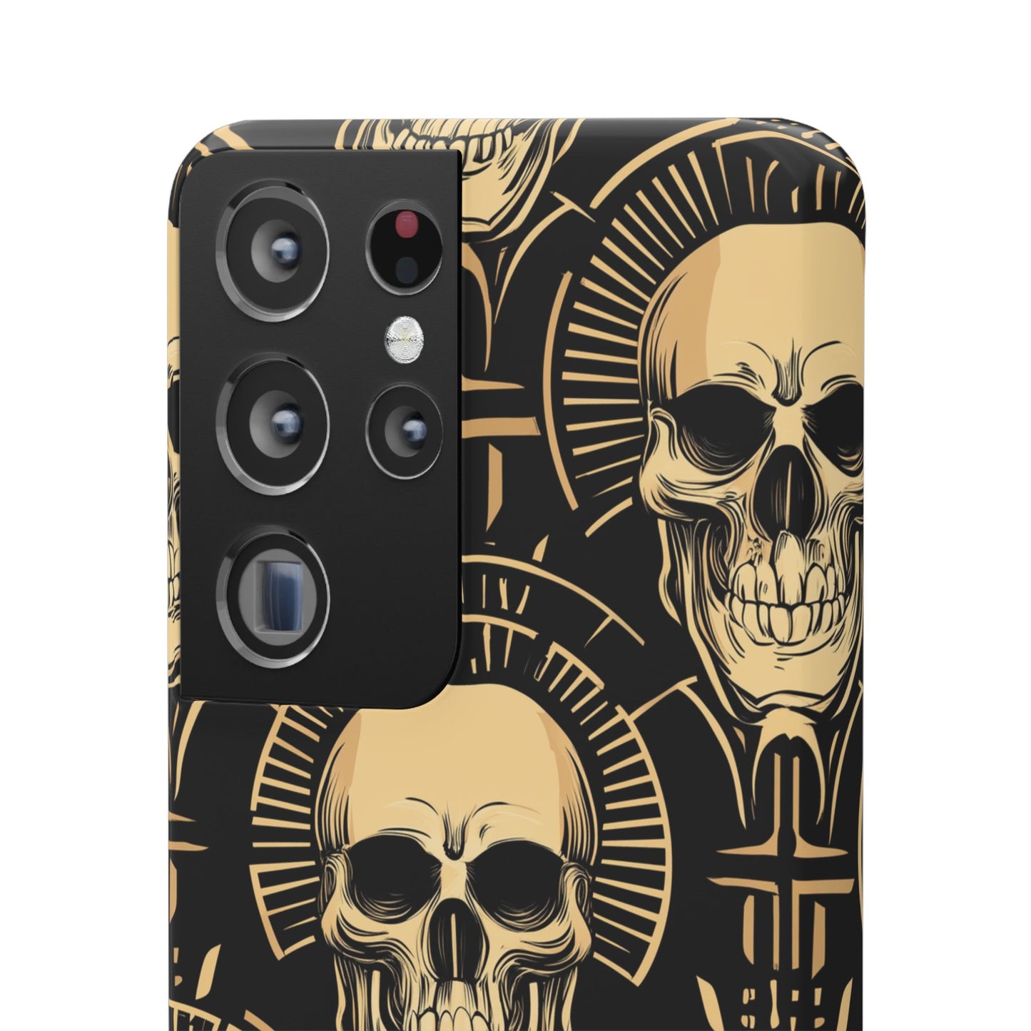 Skull Print Snap Case, Edgy Phone Cover for Goth Lovers, Protective Shell for Halloween, Unique Gift for Him or Her