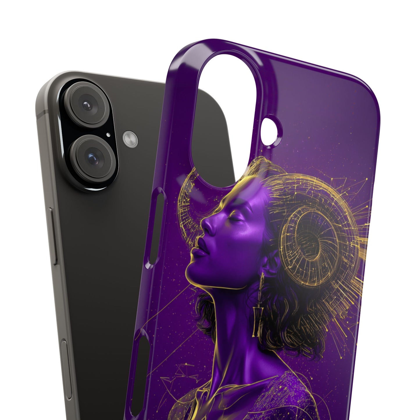 Purple & Gold Celestial Virgo Phone Case – Snap Cover for Samsung & iPhone