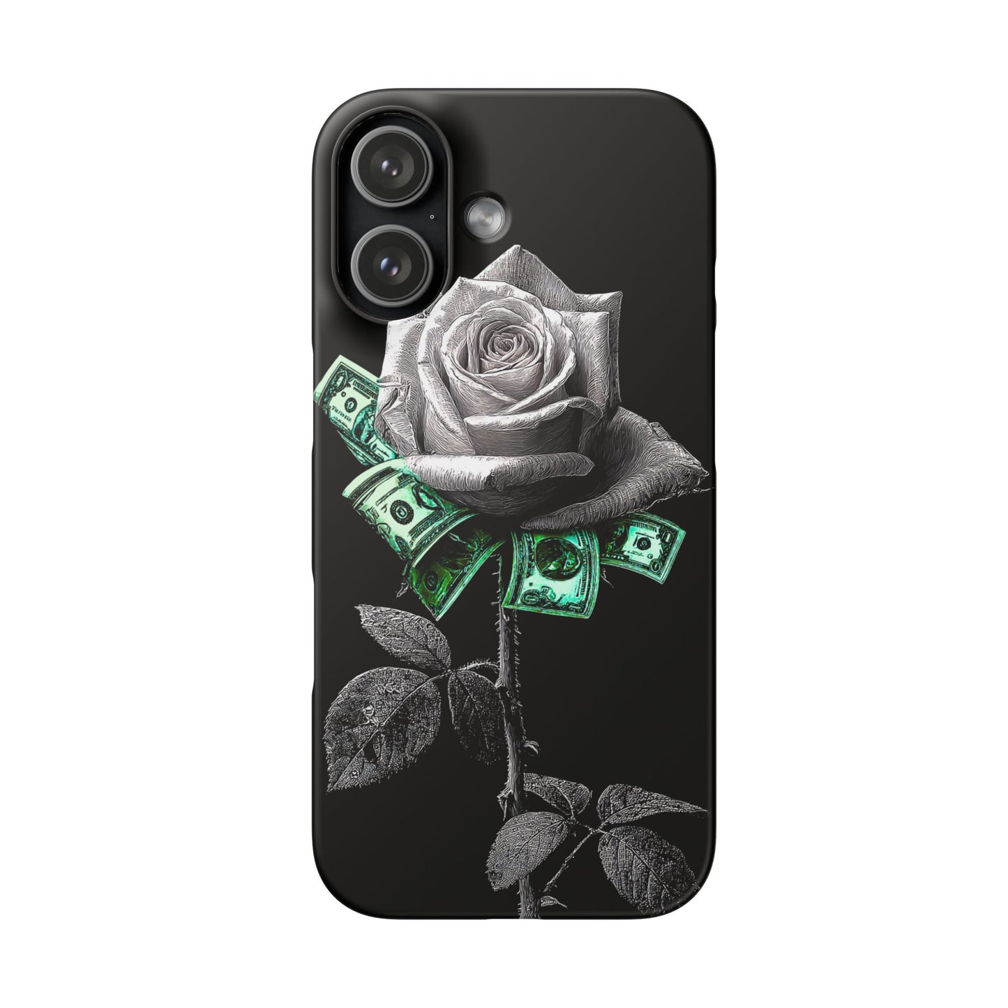 Stylish Rose & Money Snap Case - Floral Phone Protection, Trendy Gift for Him/Her, Birthday Present, Accessories for Teens