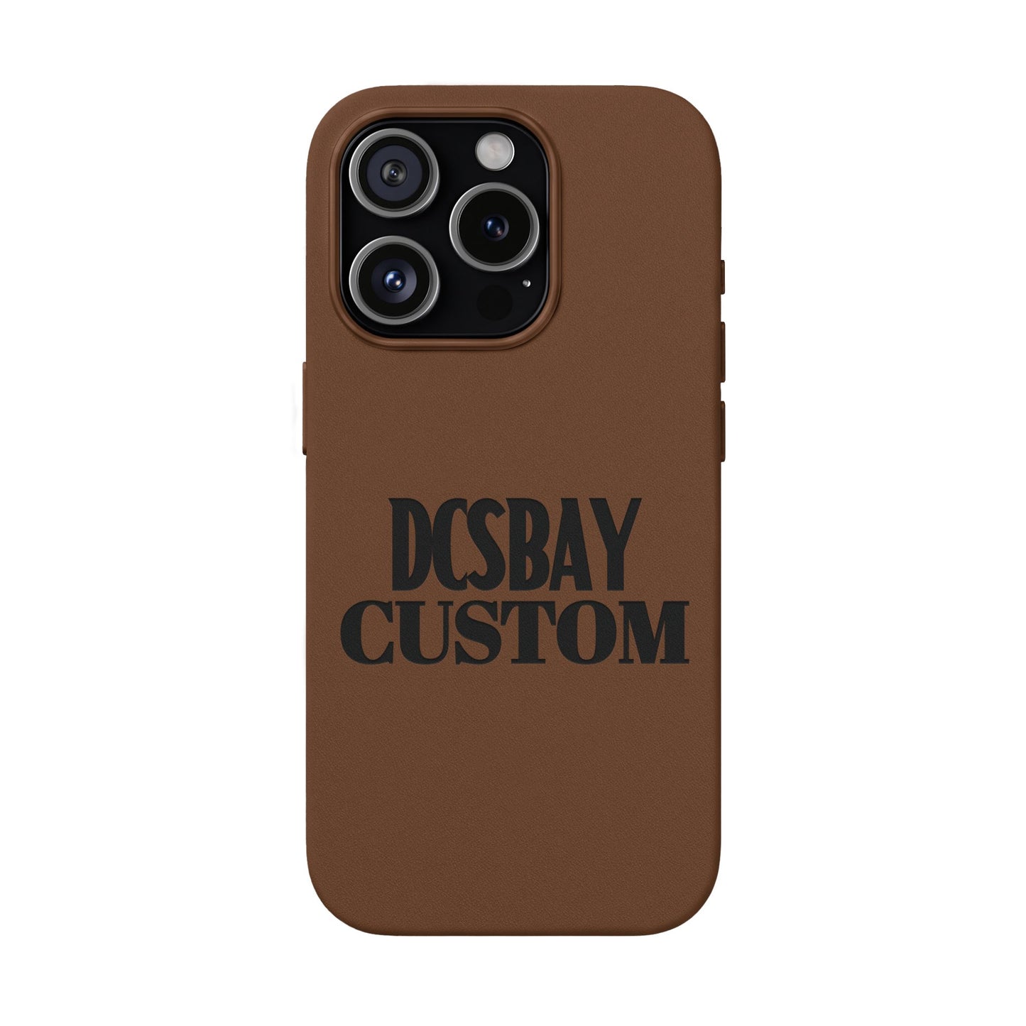 Engraved PU Leather Phone Case — Minimal Bear Silhouette